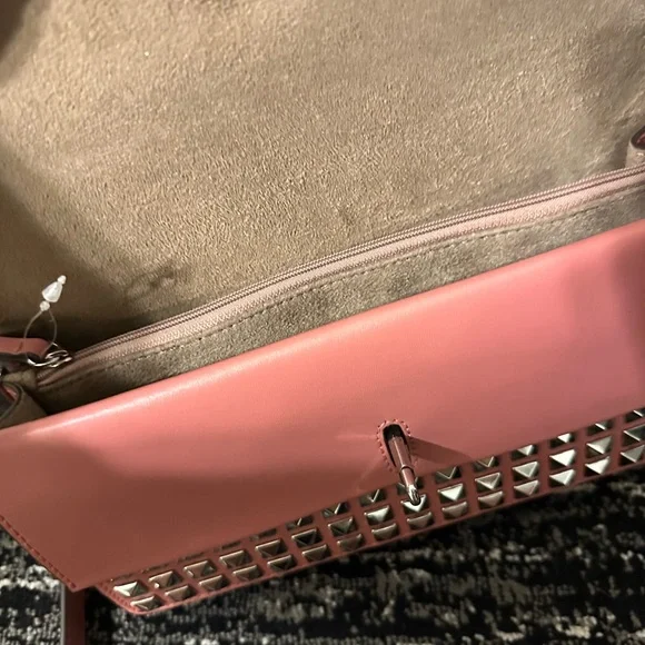 Michael Kors Greenwich Medium Studded Saffiano Leather Shoulder Bag Rose
